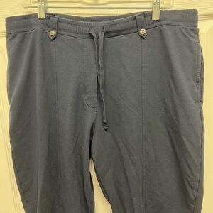 Jay Jill large elastic waist pants with pockets navy